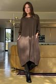 Donegal Cotton Jersey Sac Dress Chocolate /14 =